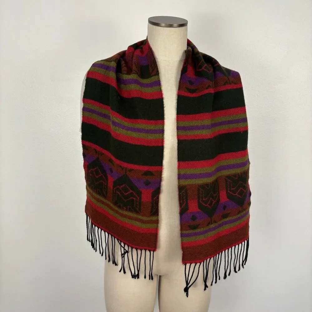 Aztec Southwestern Fringe Long Scarf
